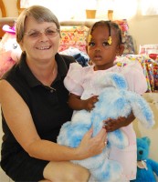 Orphan in the Bon Repos orphanage receiving their Make Jesus Smile shoeboxes 